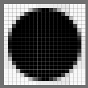 図：アンチエイリアシング処理した小さな円