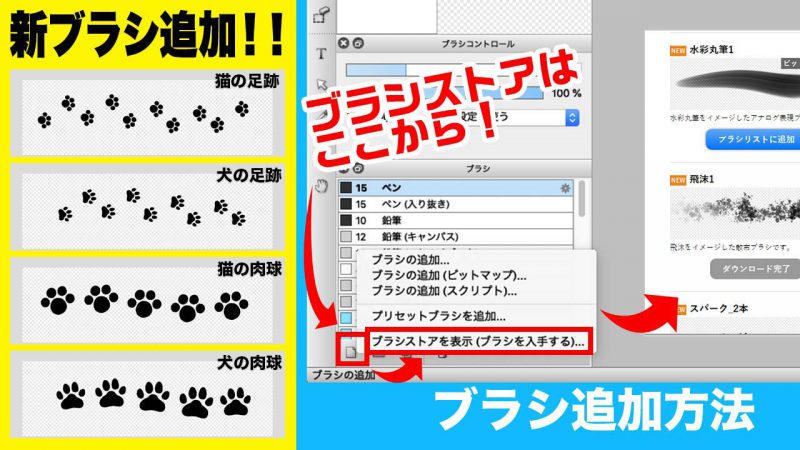 ブラシ 猫の足跡 犬の足跡 猫の肉球 犬の肉球 ファイアアルパカhub