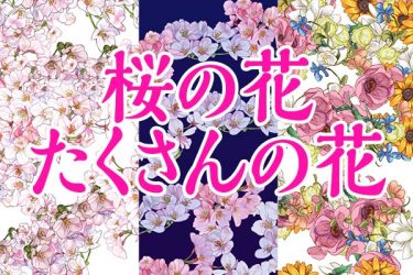 ブラシ：桜の花、たくさんの花