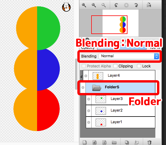 Diagram: Enables clipping multiple layers at once by using Layer Folder