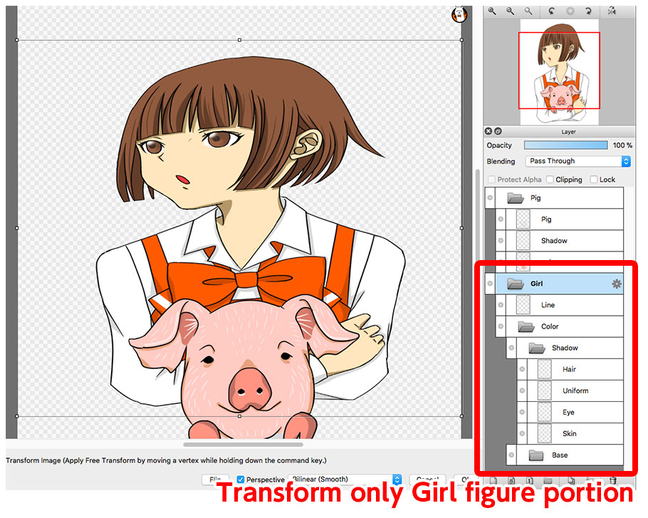 Diagram:Transform multiple layers with Layer Folder