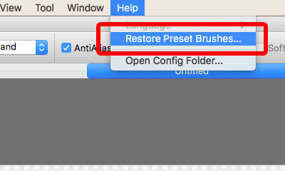 Diagram:Select :Restore Preset Brushes...