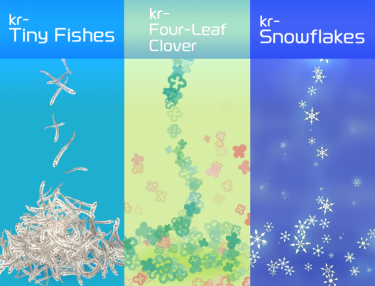 Brush : kr-Tiny Fishes, kr-Four-Leaf Clover, kr-Snowflakes