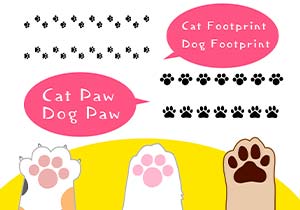 Brush :Cat Footprint,Dog Footprint,Cat Paw,Dog Paw