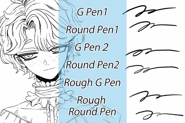 breng de actie gemeenschap Eik Brush:G Pen 1,Round Pen1,G Pen 2,Round Pen2,Rough G Pen,Rough Round Pen │FireAlpacaHUB