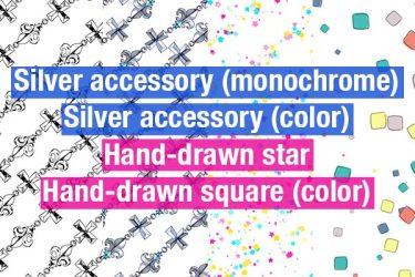 Brush：Silver accessory, Hand-drawn star, Hand-drawn square