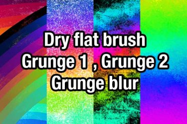 Brush：Dry flat brush, Grunge, Grunge blur